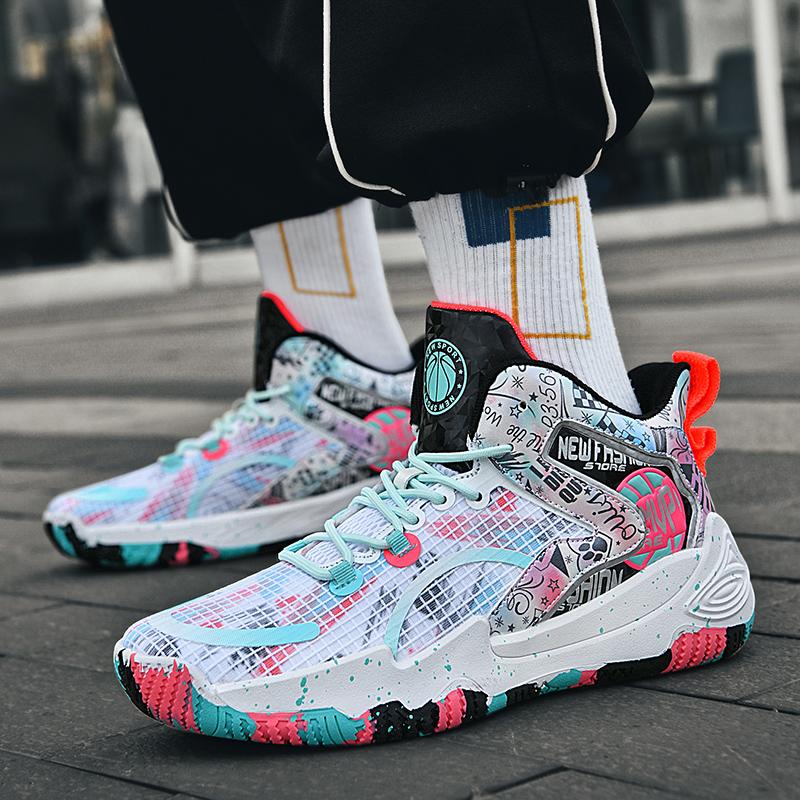 Módní Pánské basketbalové boty Field Vysoce kvalitní protiskluzové pánské basketbalové boty Značka Prodyšné Tréninkové Nositelné Tenisky do posilovny