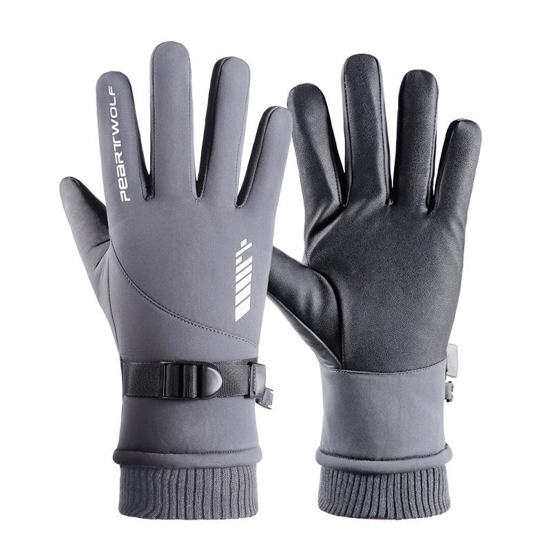 Warm Gloves Men's Outdoor Touch Screen Winter New Ski Gloves Windproof and Water-repellent Non-slip Riding Gloves