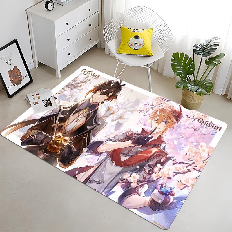 Anime Game Genshin Impact dywanik do składania mata podłogowa dywan do sypialni gra dla dzieci dywan do składania dywan z pianki memory dywan Anime dywan