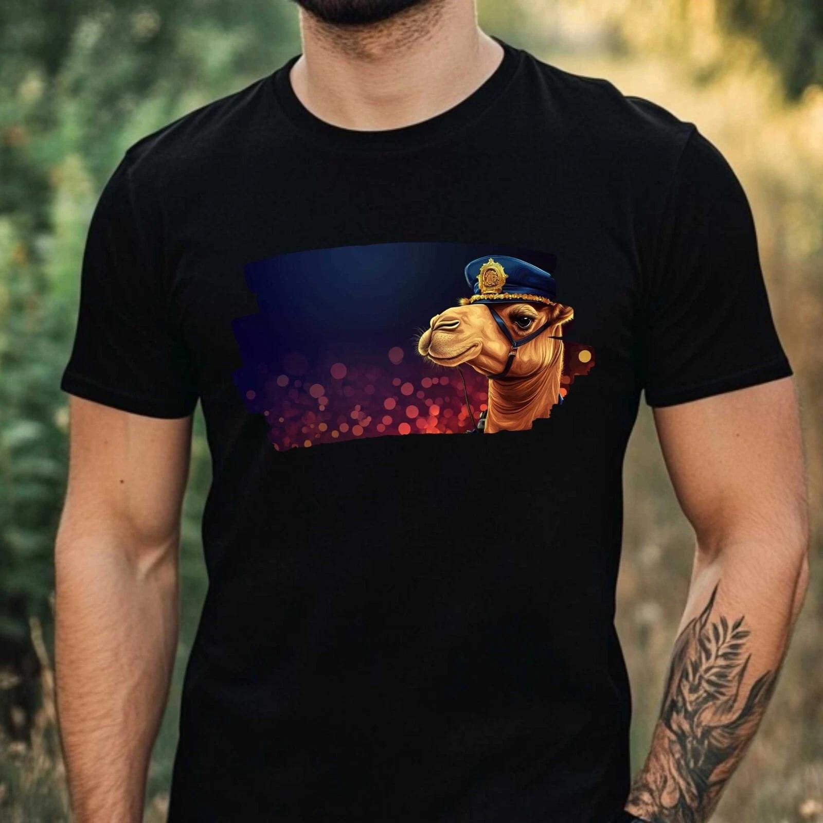 T-Shirt Herren Kamel als Polizist Motiv Baumwolle Größe XS bis 5XL XS