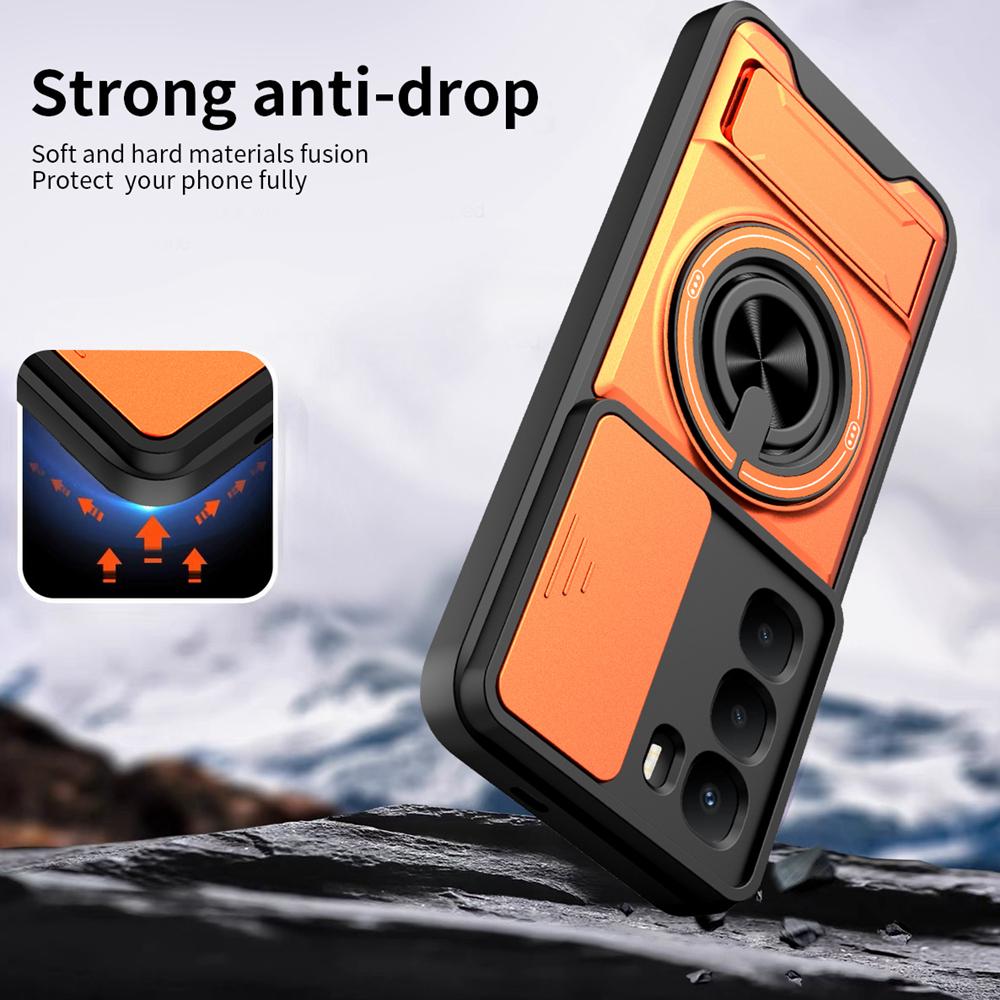 KEYSION Magnetic Phone Case for Infinix Hot 60i 4G 60 5G Hot 60 Pro Slide Camera Protection Upright Kickstand Shockproof Cover