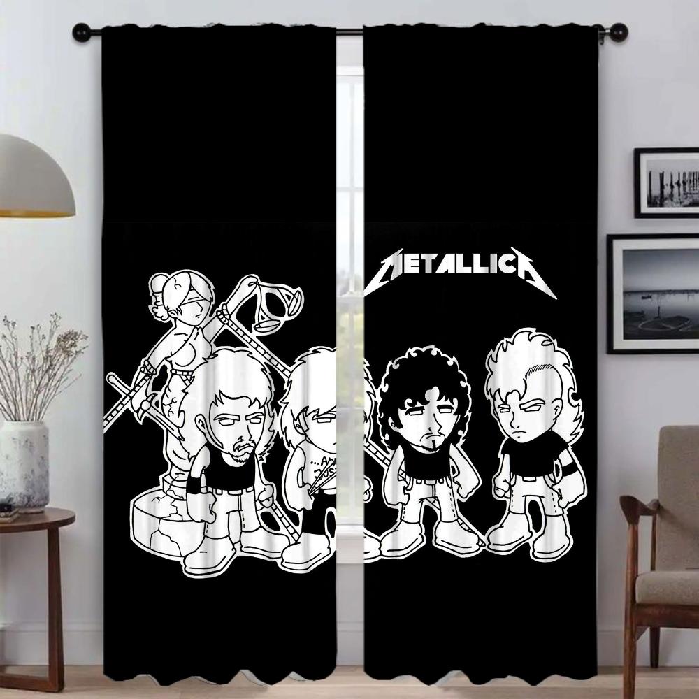 Blackout Curtains 2 Pieces M-MetallicaS Anti-mosquito Curtains for Living Room Curtain Shades Tulle for Bedroom Partition Camera