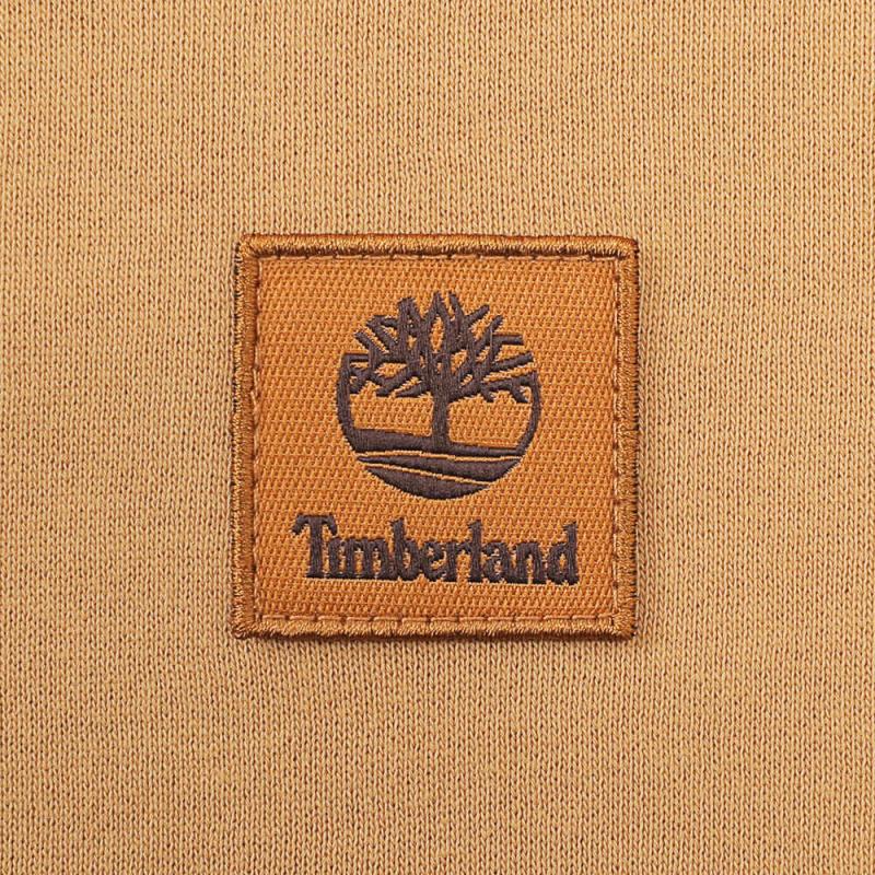 Timberland Woven Badge Life Hooded Pullover Sports Long Sleeve Sweatshirt Unisex Sweatshirt Khaki A41DU-EH3