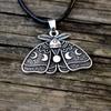 Halloween Dead Head Skull Pendant Women Moth Necklace for Christmas Gift