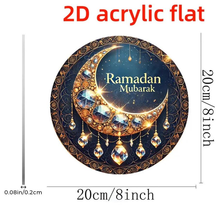 1 Stück Naher Osten Ramadan Scheibe Anhänger Arabisch Eid al Fitr Acryl Halbmond Moschee Haus Garten Fenster Außen Dekoration Anhänger