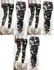 Hot Women Girls Skeleton Printed Stretch Legging Pants With Vibrant Skull Design For Daily Wear