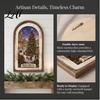 Vintage Christmas Home Decor Rustic Wooden Decoration Arched Window Frame Wall Decor Winter Xmas Holiday Party Table Sign Tabletop Ornament
