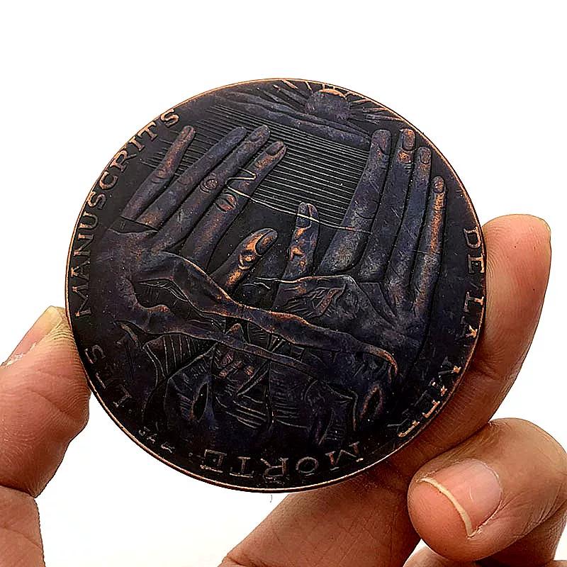 1947 Palestine Stray Coin Purple Copper Craft Commemorative Medal Playing with 60mm Pure Copper Coin Commemorative Coin