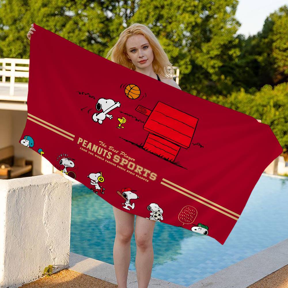 Cartoon Snoopy Microfiber Blanket Quick Drying Beach Towels Oversized Printing Super Absorbent Pool Towel Blanket