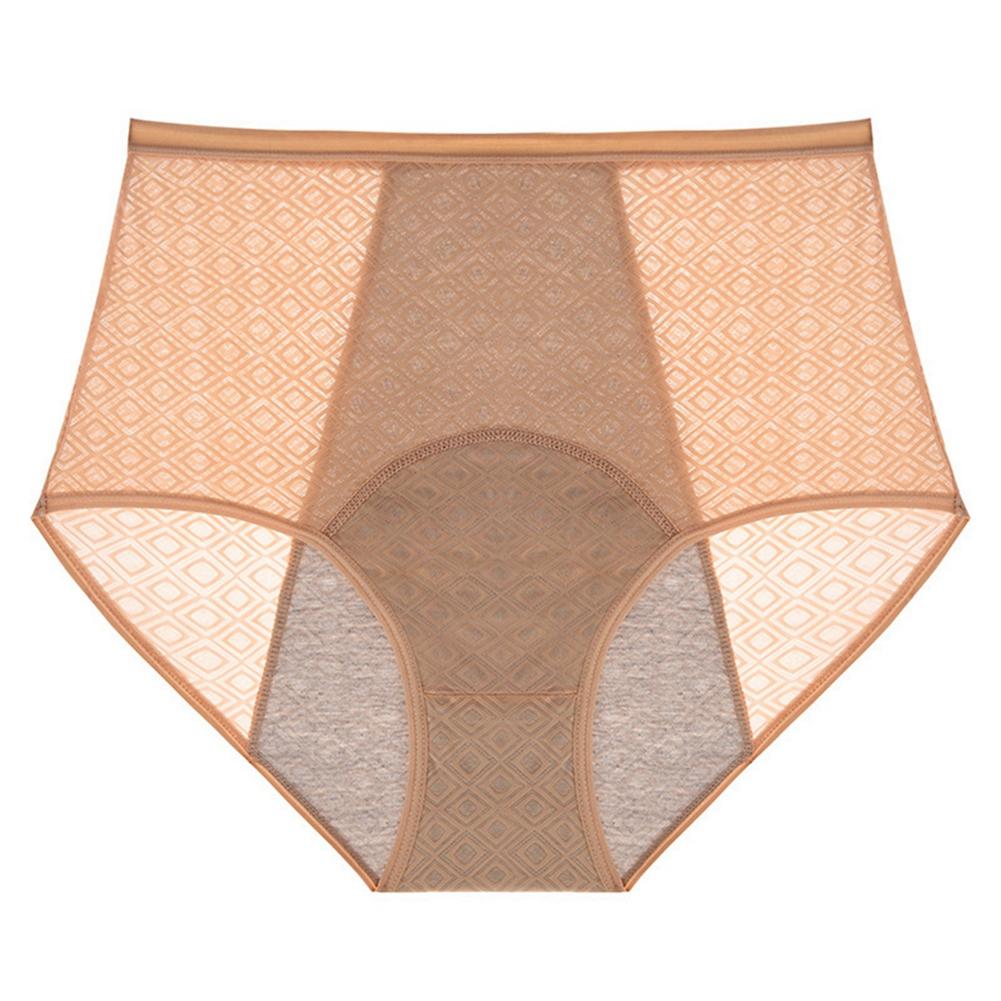 Women's High-Waisted Breathable Period Briefs Elastic Leak-proof Panties