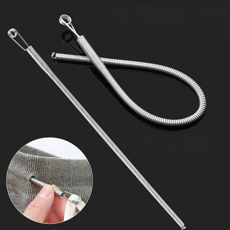 Bendable Spring Drawstring Threader Clip Pants Hoodies Elastic Band Lace Cord Flexible Drawstring Thread DIY Sewing Accessories