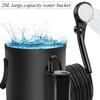 Portable Camping Shower with Rechargeable Pump - 6000mAh Outdoor Shower Kit W/ 20L Foldable Bag for Travel, Garden & Car Wash