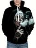 Herren Hoodie mit langem Ärmel, 3D Digital Bunte Serie