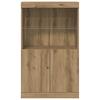 LED Sideboard In Brown 60 X 37 X 100 Cm Particleboard