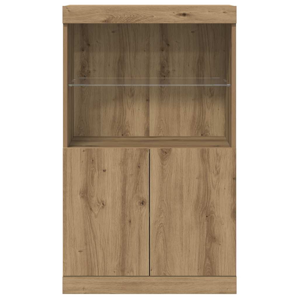 LED Sideboard In Brown 60 X 37 X 100 Cm Particleboard