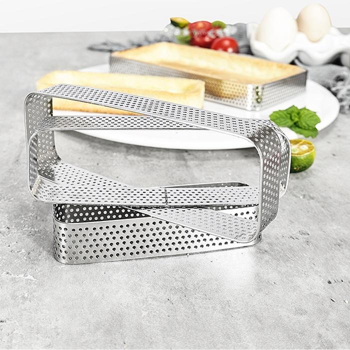 Perforated Tartlet Form 10x4xh2cm Rectangular Tart Edge