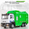 Green Alloy Simulation Garbage Truck Model Toy With Sound And Light Functions