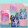 Trendy Cartoon Space Backpack For Kids Nylon Material Lightweight Design