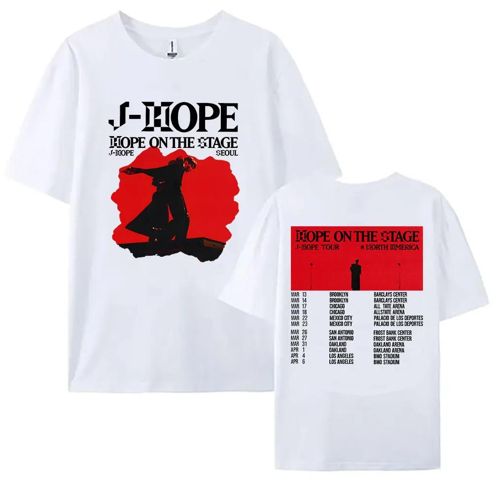 

Женская футболка Kpop J-Hope Hope World Tour 2025 Футболка Унисекс Повседневный топ Летняя футболка с круглым вырезом Свободная футболка с коротким рукавом Уличная одежда XXXXL