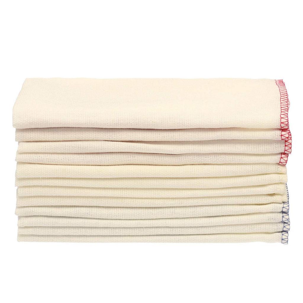 MUJI Cotton Blend Colored Natural 40cm x 40cm MCB36A7A Dishcloths, 12-Pack, Edge, Color, Approx. (W) (D)