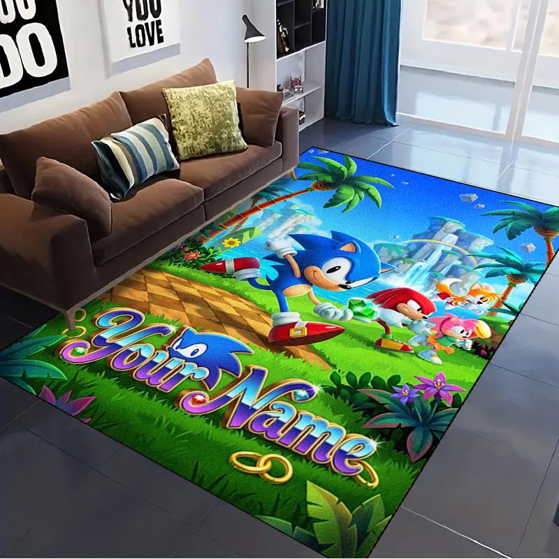 Name Custom Blue the Hedgehog Carpet Rug for Living Room Bedroom Home Sofa Decoration,Kids play Non-slip Floor Mat