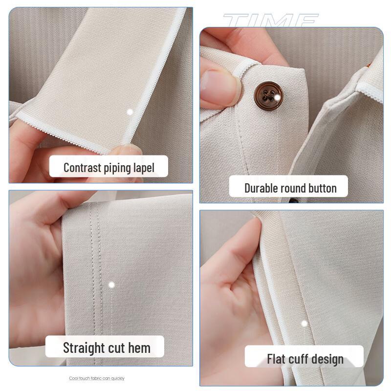 Hengyuanxiang Men's Ice Silk Business Casual Polo Shirt