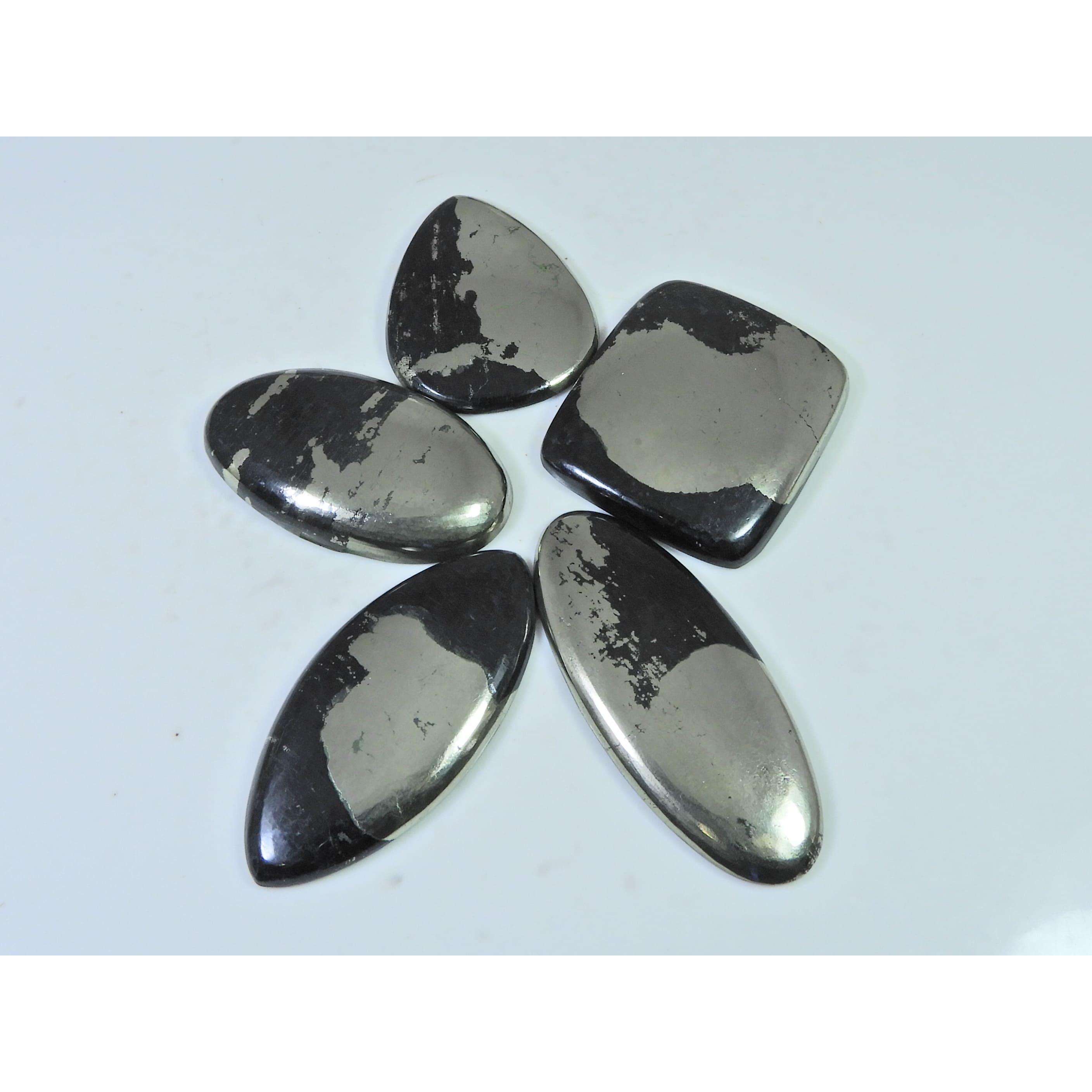 315Cts.Natural Apache Gold Pyrite Mix Cabochon Loose Gemstone 05Pcs Lot C-1286