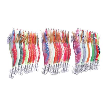 10pcs Fish Bait Squid Hook Fishing Lures Squid Lure Fishing Tackle Nightlight Shrimp Squid Needle