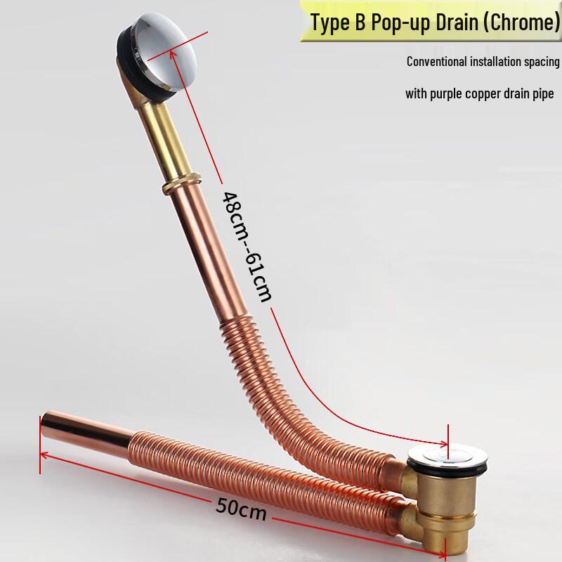 TLXT Всплывающий слив для ванны с переливом (Хромированная отделка)