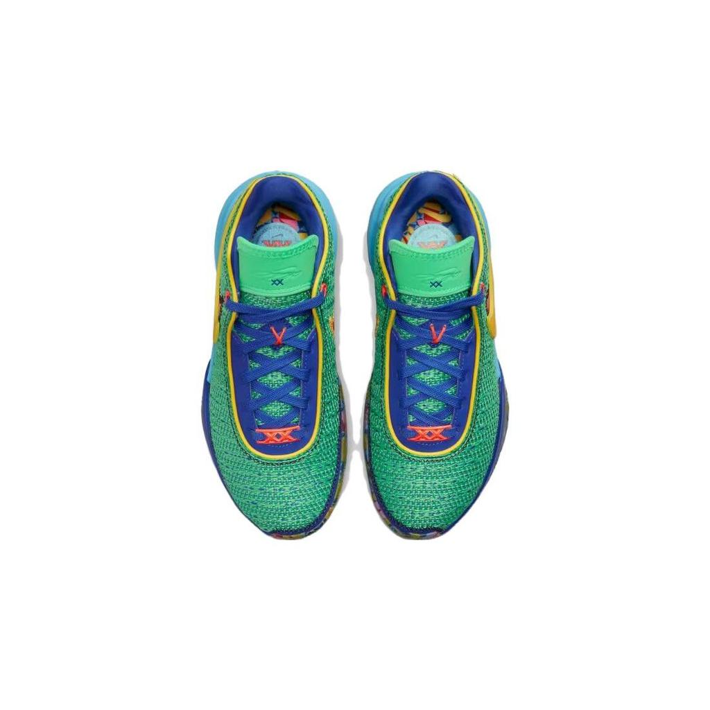 Nike LeBron 20 GS Kaleidoscope Kids Sneakers Green Electric-Algae Game-Royal DV3021-300