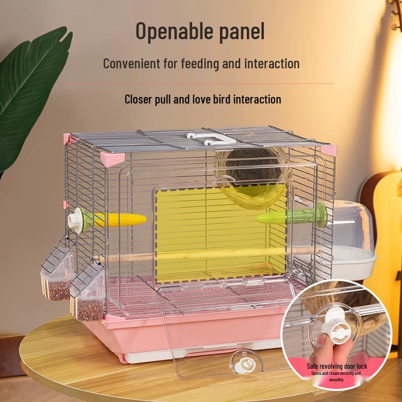 Acrylic Parrot and Budgie Cage: Large Ornamental Villa for Cockatiel, Finch & More