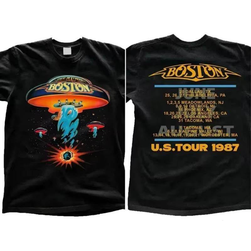 

1987 Boston Rock Band Tour Unisexs and Womens Tshirts Summer Cotton Tshirts for Casual Fashionable and Daily Wear Oversize 2XL