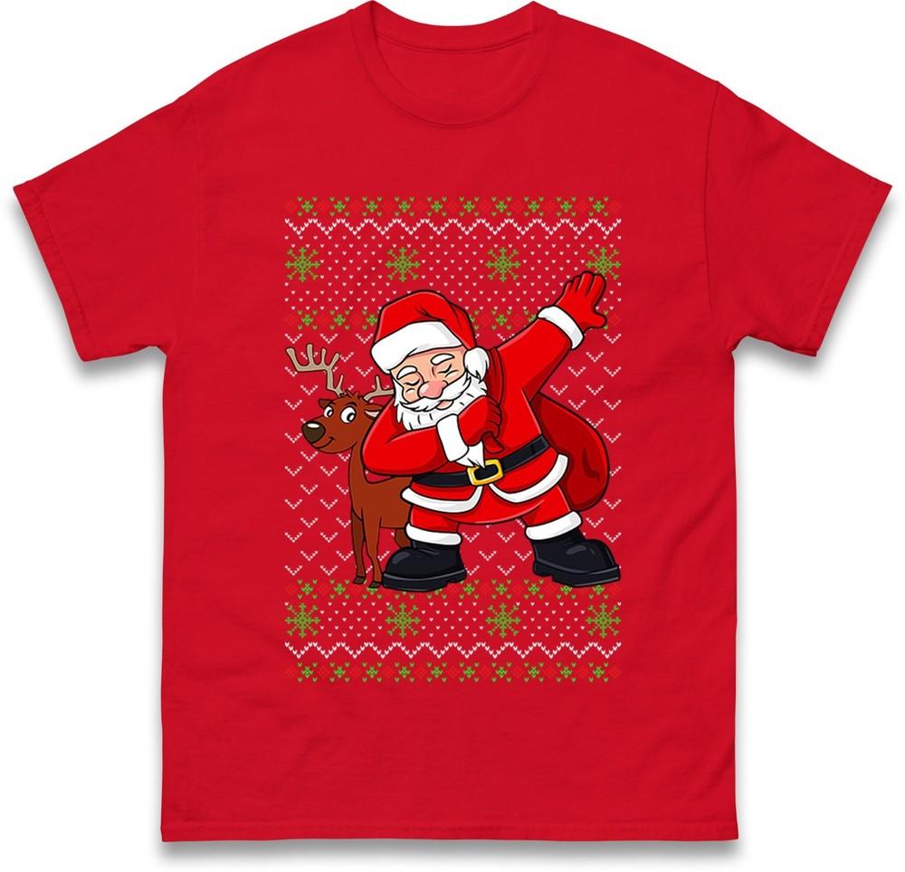 Dabbing Santa Christmas T Shirt Funny Xmas Novelty Gift Hoodie Santa Tee Shirt S