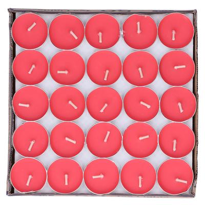 50Pcs Round Candles Smokeless Scented Candles Wedding Anniversary Party SuppliesRed