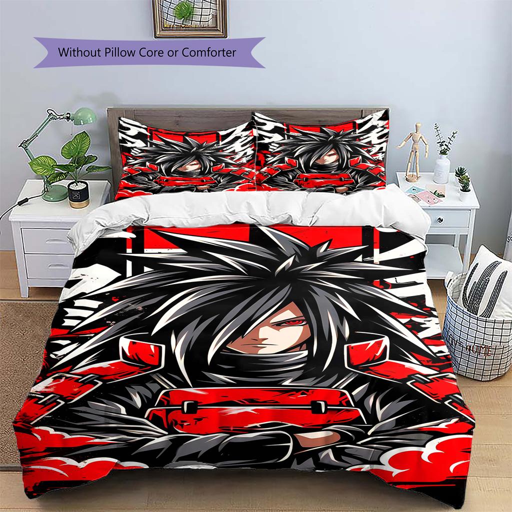 Juego de Ropa de Cama con Estampado de Dibujos Animados Colcha Funda de Colcha Funda de Almohada Decoración del Hogar Regalo de Cumpleaños (1 * funda nórdica + 2 * fundas de almohada, sin núcleo)