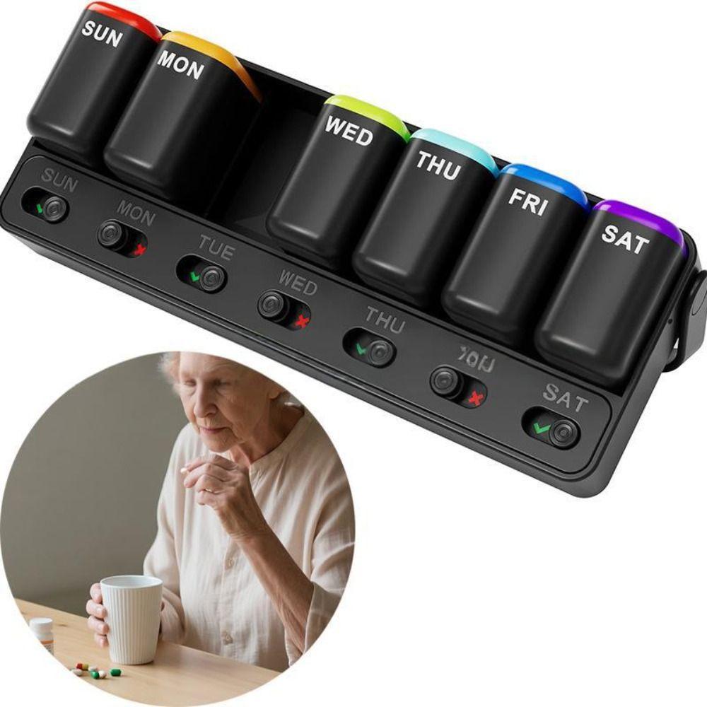 Detachable Weekly Pill Organizer 7-Grid Pill Dispenser Portable Medicine Storage Case  Home