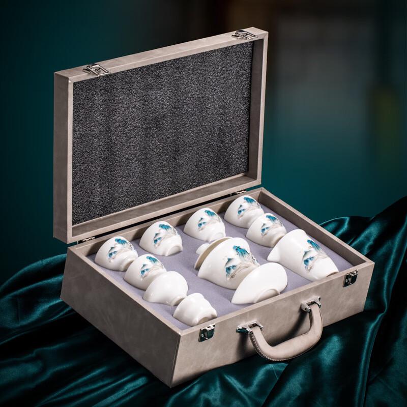 Yuzhou Yangzhi Jade Porcelain Gaiwan Tea Set Gift