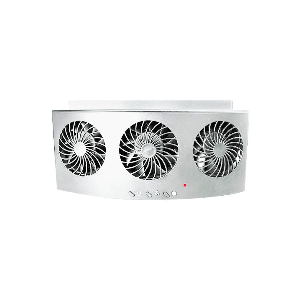 Car Cooling Fan 3 Heads 2 Speeds Suction Interior Cooler Air Circulation Portable Deodorization Ventilator  White