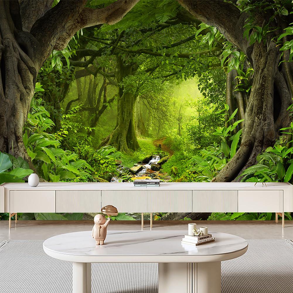 Large Forest Wall Mural Nature Scenery Wall Mural For Bedroom Living Room Murals Forest Wallpaper Home Decor