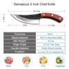 5 Inch Butcher Cleaver Boning Knife Hunting Knife Stainless Steel Chef's Knife Fruit Kitchen Knife