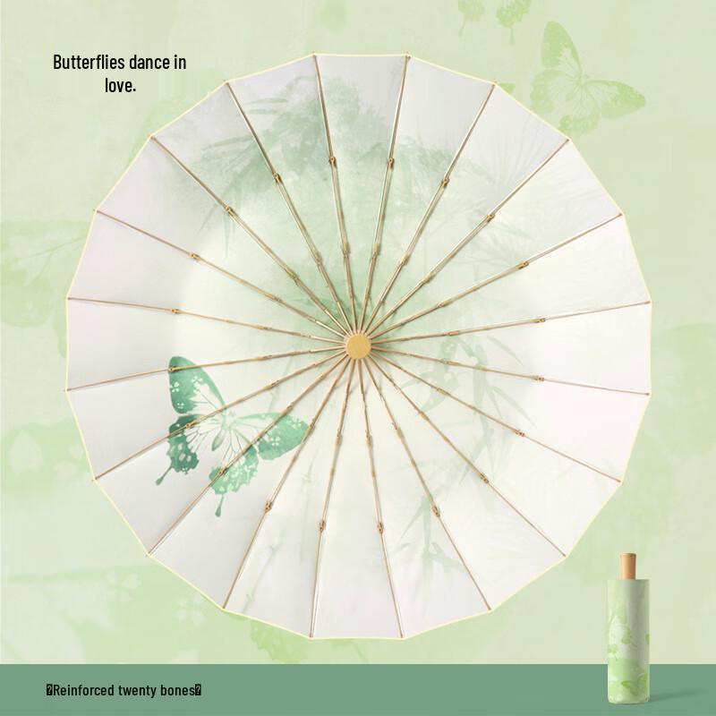 OIMG Французский Ретро 20-реберный Складной Зонт с Защитой от УФ-лучей