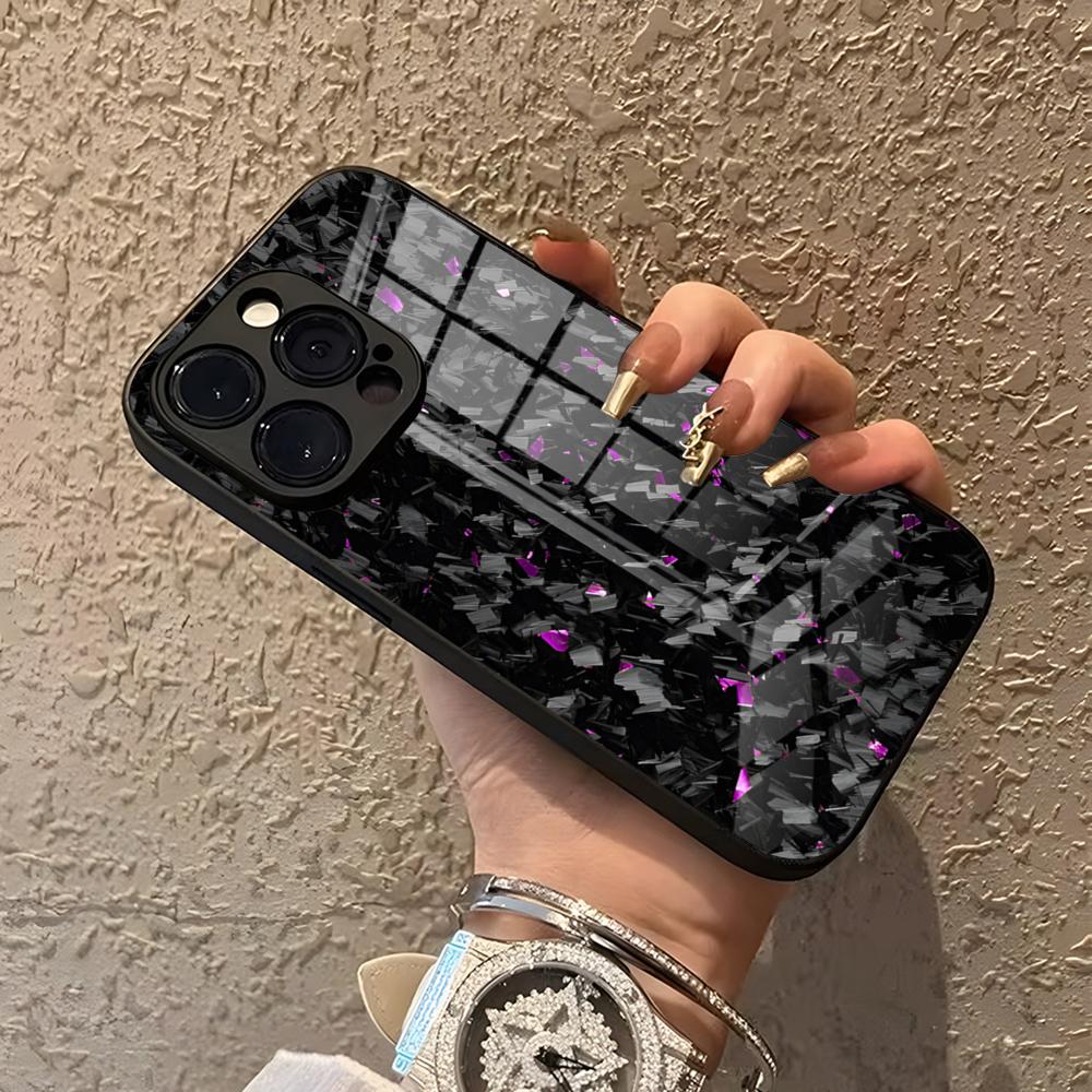

Carbon & Forged Carbon Fiber TPU Phone Case for iPhone 15 Pro Max 14 Pro 12 11 13 Mini X XR XS 16 Plus SE Tempered Glass Cover iPhone16Pro
