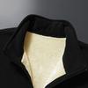 Men's Solid-color Casual Fleece Thickened Jacket, Men's Long-sleeved Stand-up Collar Fleece Warm Coat