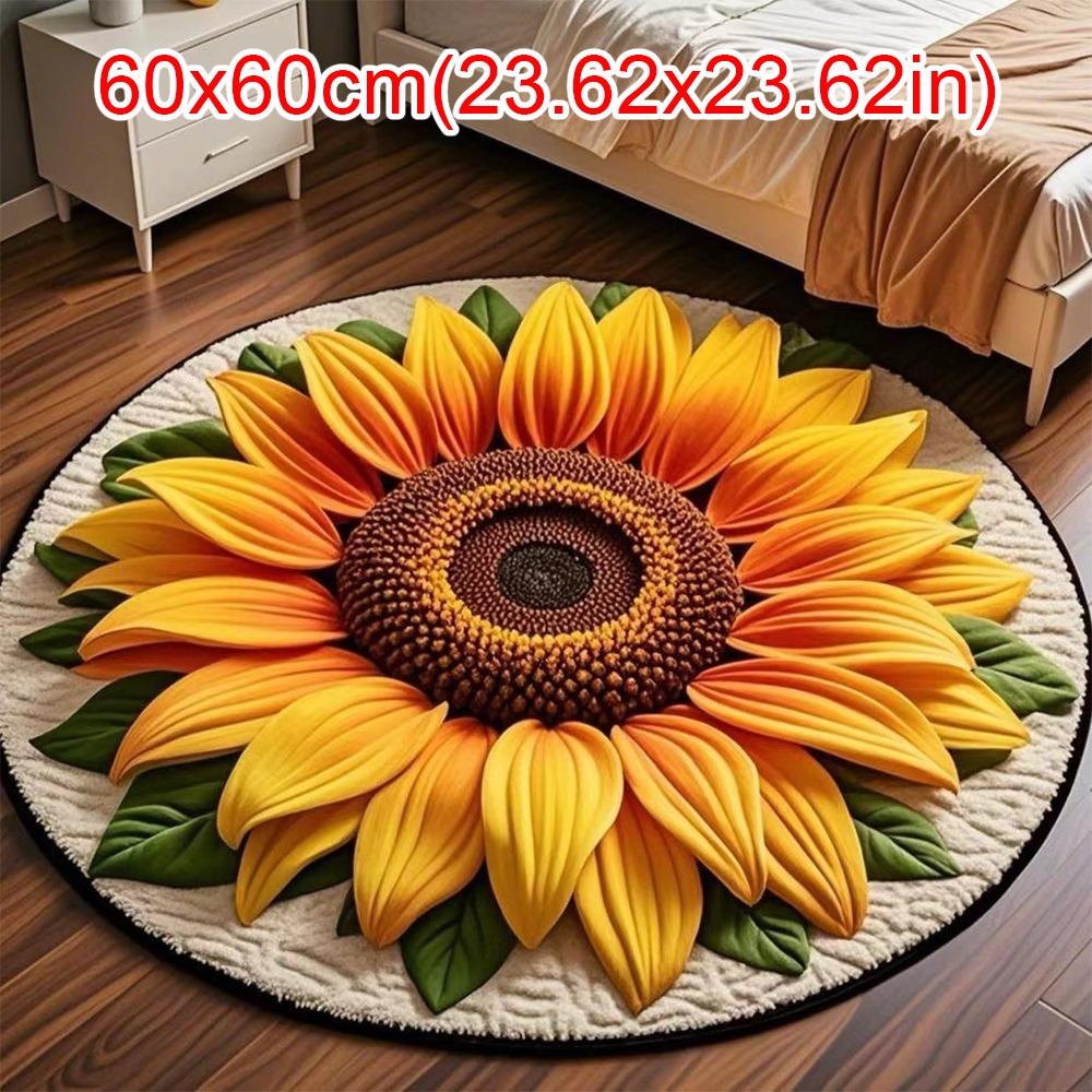 Soft Sunflower Mat Special-shaped Flower Carpet Door Gasket  for Living Room Tea Table Bedside