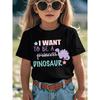 Europäische Größe Mädchen Rundhals Kurzarm T-Shirt mit Einzigartigen Englischen Mustern