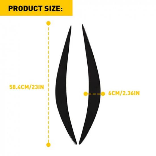Headlight Eyelid Eyebrows Eye Lid Brow Gloss Black For Infiniti Q50 2014- EA
