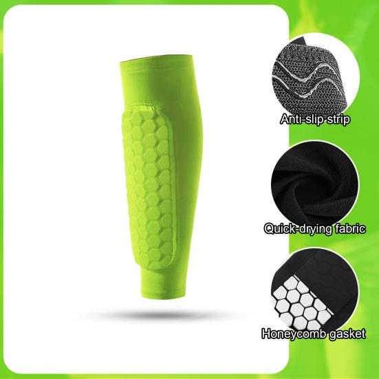 2 Pairs Soccer Shin Guards for Kids Youth Adult Calf Compression Sleeve with Honeycomb Pads Protective Gear for Football Baseball Boxing