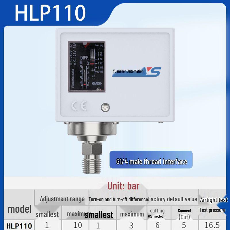 Adjustable Pressure Controller for Air Compressors and Water Pumps - Auto Start/Stop