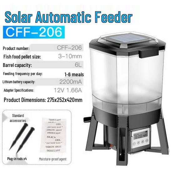 Gechi Solar Automatischer Koiteich Futterautomat CFF-106/206