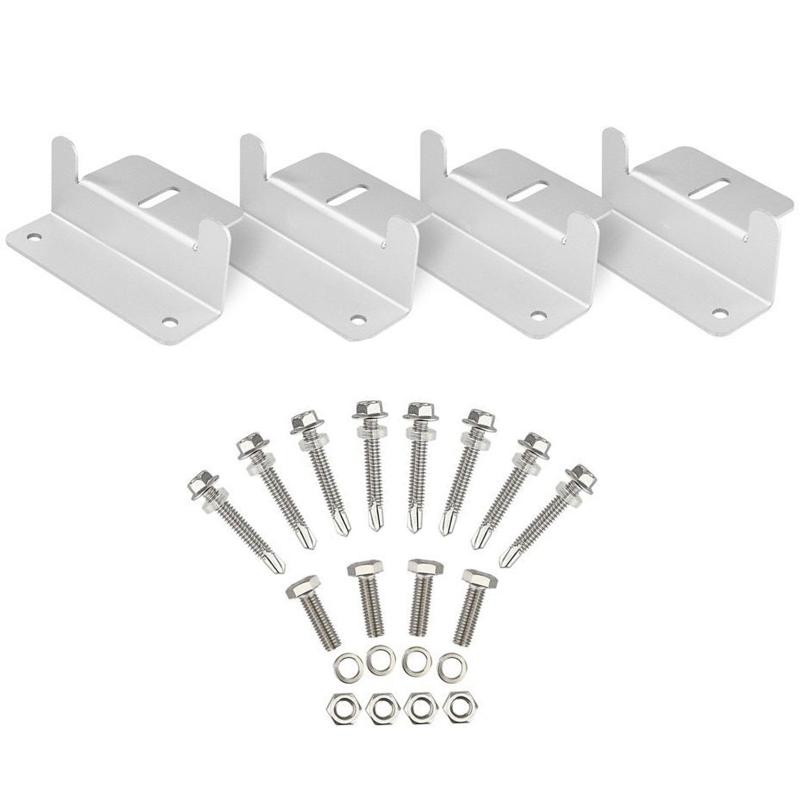 4 יחידות סוגריים להרכבת פאנל סולארי עם ברגים סט סגסוגת אלומיניום סוגריים גג מחזיק פאנל סולארי 55KF